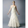 Light Champagne Lace Applique Wedding Dress with Color Beading Bridal Gowns